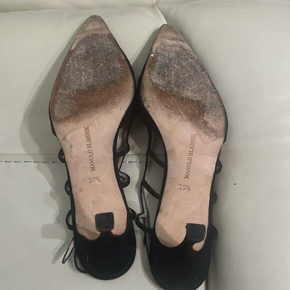 MANOLO BLANHNIK LEATHER SLING BACK SLEEVE SIZE 39 1/2 - Picture 7 of 8